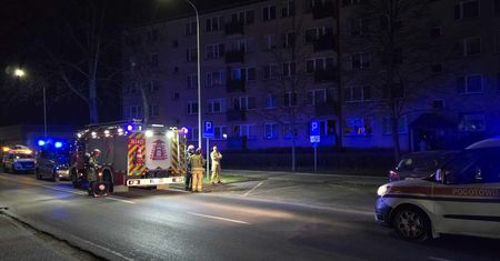 Przy ulicy Rembielińskiego 1 doszło do pożaru śmieci w piwnicy bloku