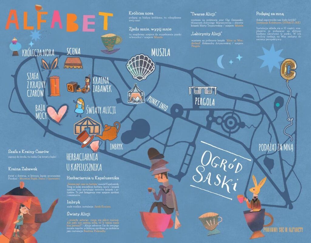 Mapa festiwalu Alfabet w Lublinie