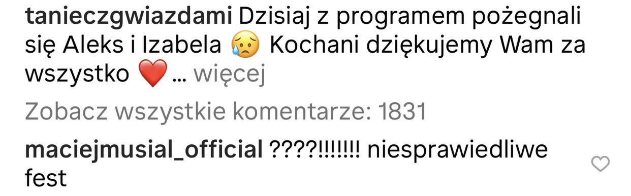 Maciej Musiał zbulwersowany decyzją widzów