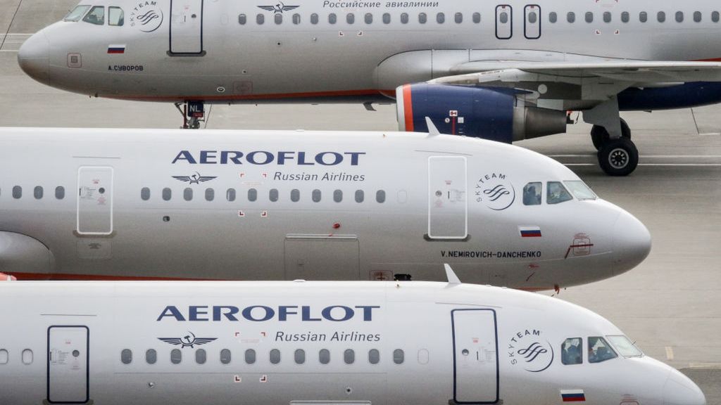 Aeroflot Russian Airlines Airbus A320 civil jet aircrafts at
MOSCOW, RUSSIA - 2021/09/16: Aeroflot Russian Airlines Airbus A320 civil jet aircrafts at Moscow-Sheremetyevo International Airport. (Photo by Leonid Faerberg/SOPA Images/LightRocket via Getty Images)
SOPA Images
aircraft, aircrafts, plane, planes, russian airlines