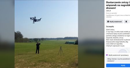 Zamknięte cmentarze. Polak chce dostarczać znicze i kwiaty dronem