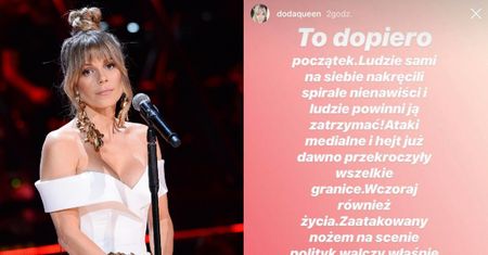 Doda o ataku na prezydenta Gdańska: "Jestem artystką i co tydzień wychodzę na scenę i nadal pragnę to robić bez strachu"