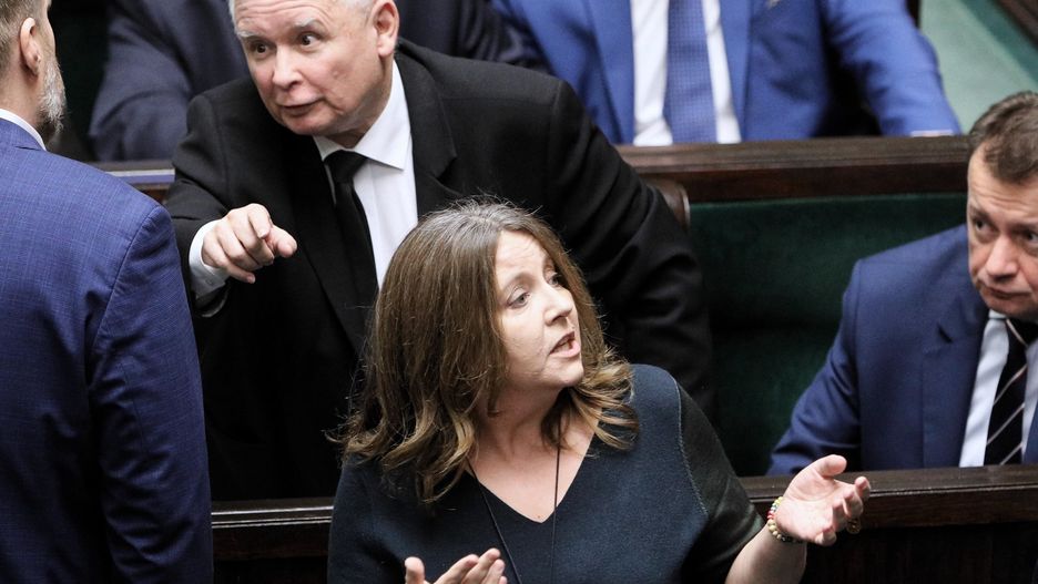 Posłanka Joanna Lichocka podczas obrad sejmowych