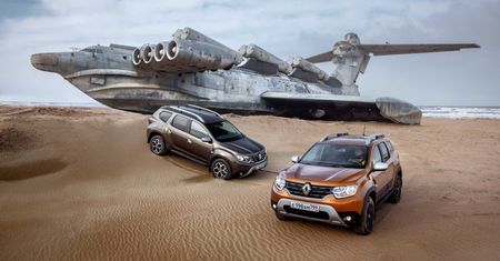 Renault Duster na tle radzieckiego ekranoplanu. Tak się robi sesje zdjęciowe!
