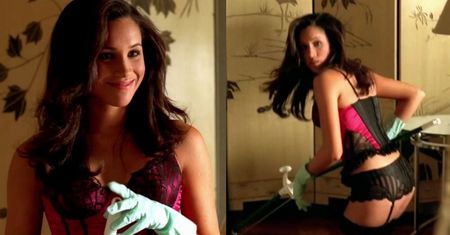 Meghan Markle eksponuje ZGRABNĄ PUPĘ w prześwitującej bieliźnie na planie serialu (ZDJĘCIA)