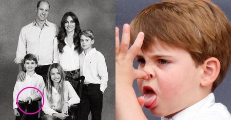 Photoshopowa WPADKA na kartce świątecznej Kate Middleton i księcia Williama. Książę Louis NIE MA PALCA (FOTO)
