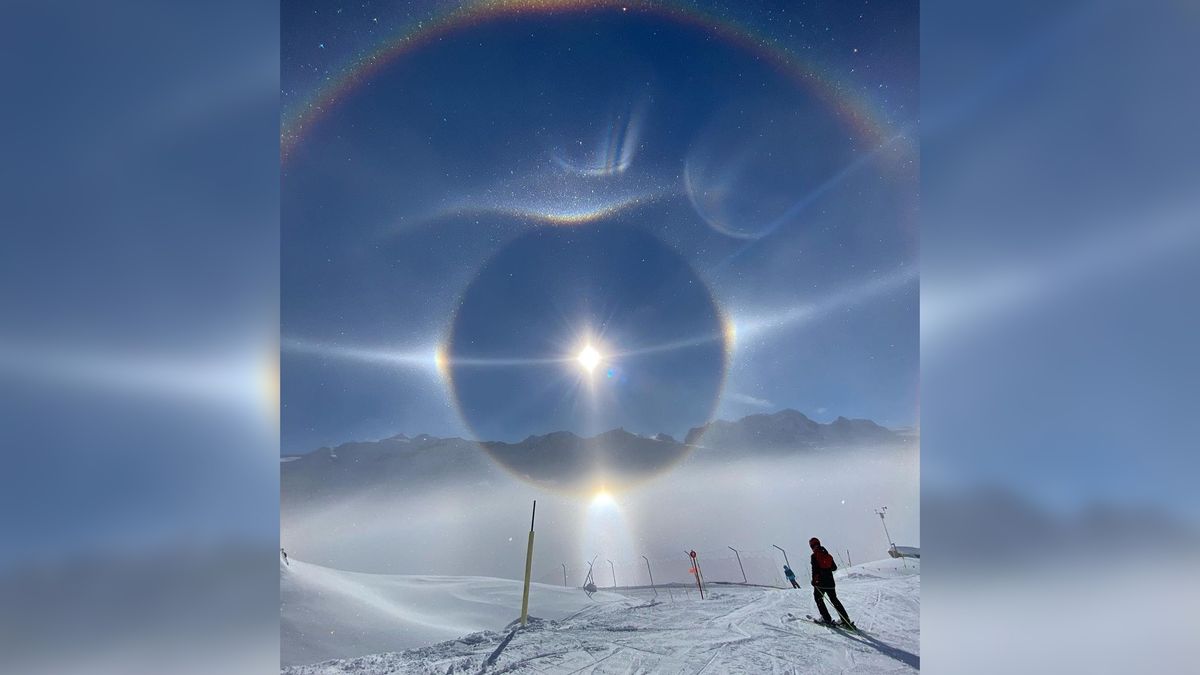 Duże halo widoczne w Szwajcarii.