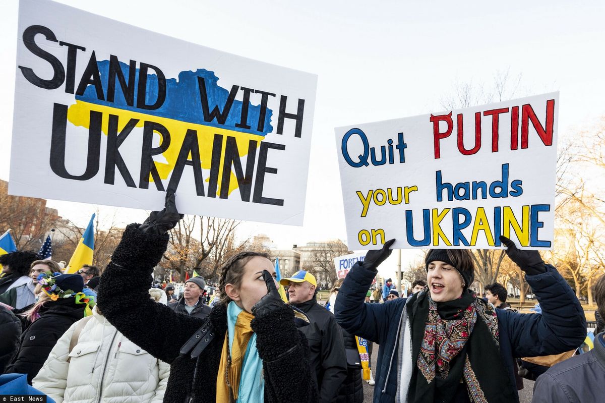 Demonstracja solidarności z ukraińskim społeczeństwem w Waszyngtonie  