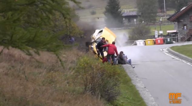 Kibice ledwo uchodzą z życiem podczas Jolly Rally Valle d'Aosta