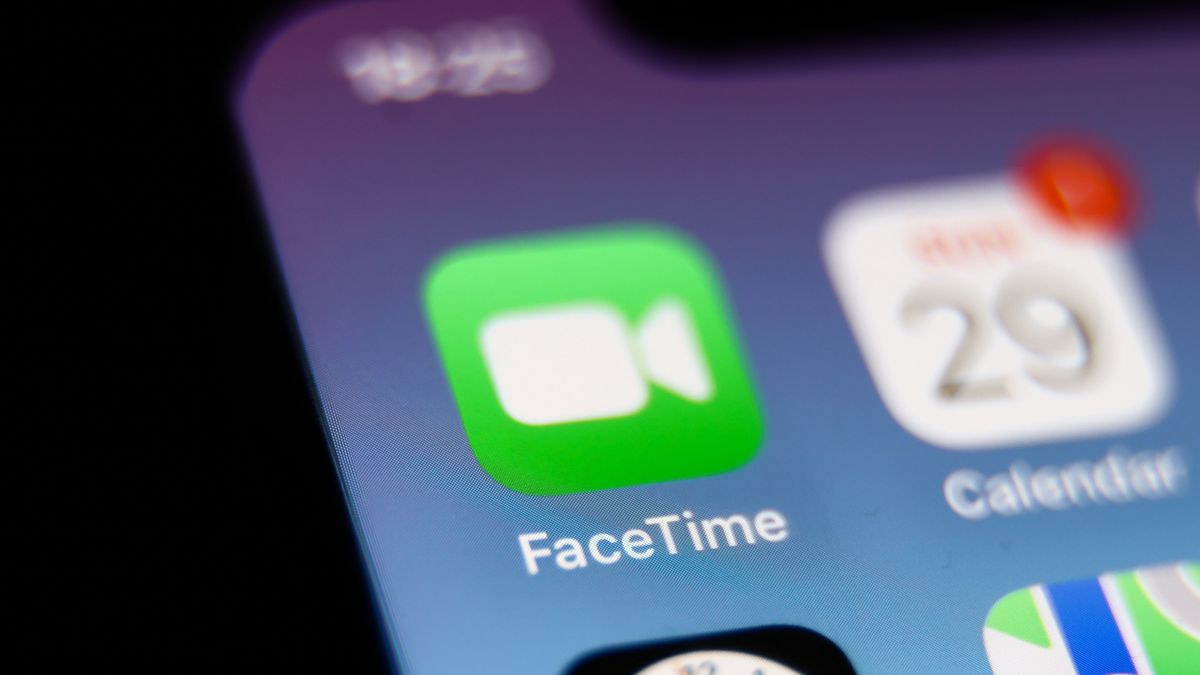 FaceTime displayed on a phone screen is seen in this illustration photo taken in Krakow, Poland on January 29, 2023. (Photo by Jakub Porzycki/NurPhoto via Getty Images)