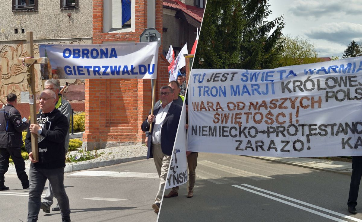 Demonstracja w obronie Gietrzwałdu 