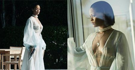 Rihanna z pistoletem pokazuje biust (FOTO)