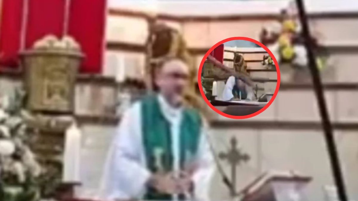 Krzyż przygniótł księdza