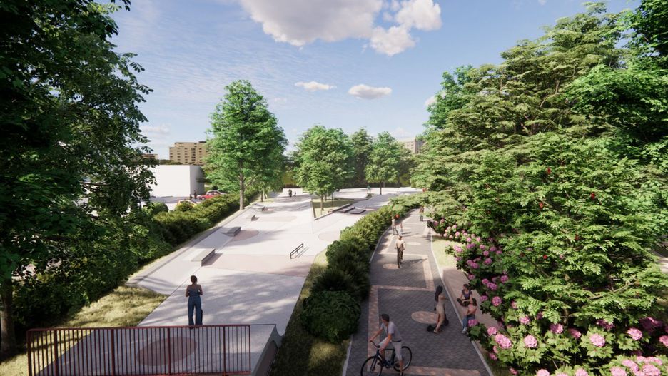 Tak będzie wyglądał skatepark w parku Herberta. Źródło: Grzegorz Pietruczuk - Burmistrz Dzielnicy Bielany