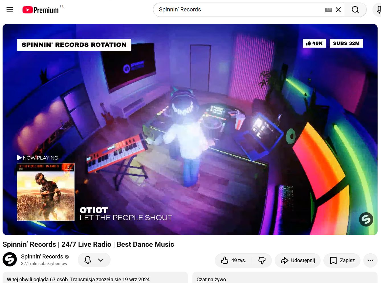 Całodobowy stream z muzyką klubową