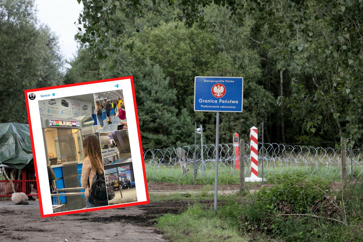 Migranci zapełnili lotnisko w Mińsku (Fot. PAP, Telegram)
