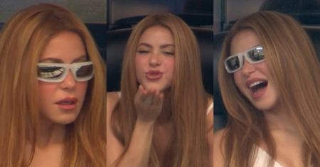 Shakira NIEPODOBNA do samej siebie śle całusy na meczu Argentyna kontra Austria. A może to jednak sobowtór? (ZDJĘCIA)