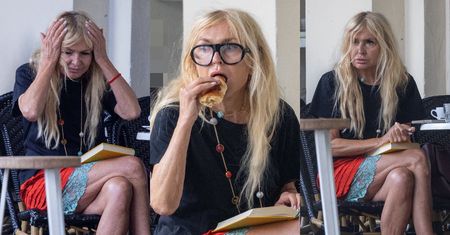 Monika Olejnik w halce strzela minki w modnej knajpce i zaczytuje się o Dostojewskim przy croissancie (ZDJĘCIA)