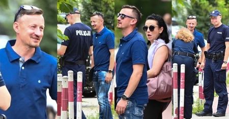 Adam Małysz z żoną "zatrzymani" przez POLICJĘ. Funkcjonariusze chcieli... zrobić sobie zdjęcie (ZDJĘCIA)