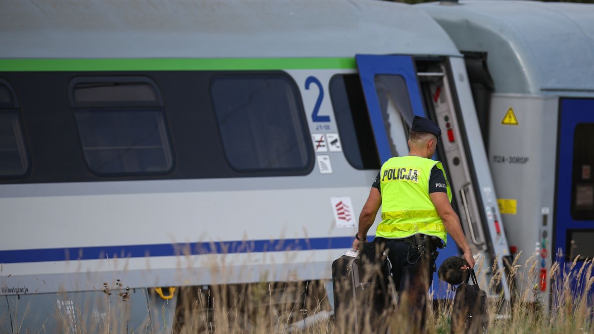 Sokolniki Suche (pow. przysuski, gm. Wieniawa), 09.09.2026. Miejsce wykolejenia pociągu PKP Intercity relacji Lublin-Szczecin w miejscowości Sokolniki Suche, 9 bm. Wg informacji przewoźnika pociąg nr 2820/1 ?Koziołek?, zestawiony z lokomotywy EP09 i sześciu wagonów, uderzył w samochód ciężarowy znajdujący się na przejeździe kolejowym. W wyniku zdarzenia doszło do wykolejenia i przewrócenia części składu. Rannych zostało siedem osób, w tym kierowca ciężarówki i maszynista. (amb) PAP/Leszek Szymański ***Do tego materiału zdjęciowego dostępna jest również depesza w systemie CSI, pt.: Mazowieckie/ Zmarła jedna osoba ciężko ranna w wypadku pociągu w Sokolnikach Suchych (opis2) ***
