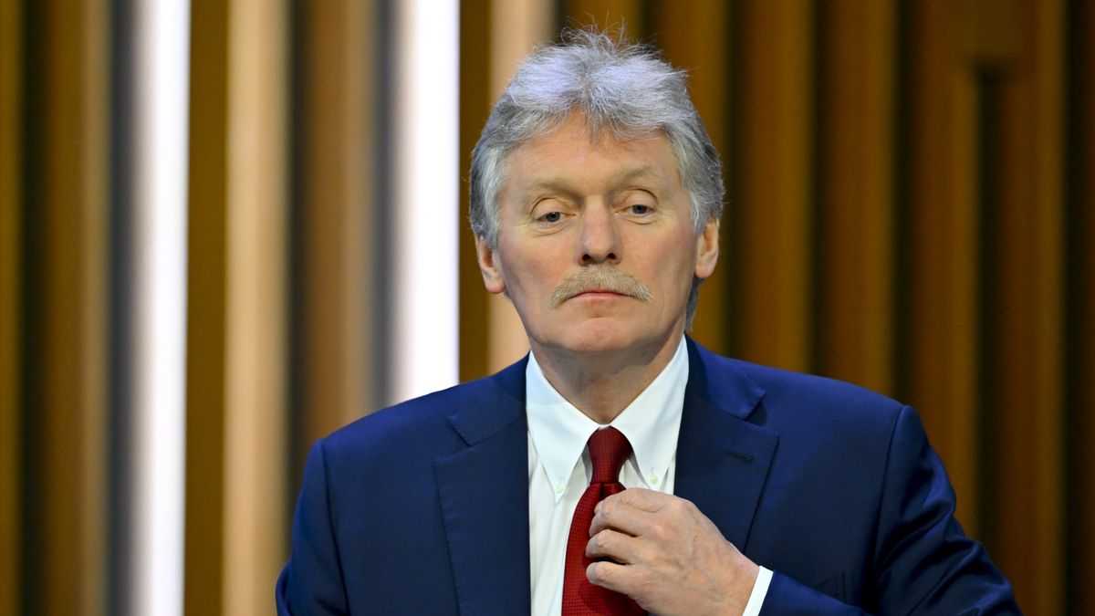 MOSCOW, RUSSIA - DECEMBER 19: Kremlin Spokesman Dmitry Peskov moderates Russian President Vladimir Putin's annual special televised question-and-answer session and year-end news conference, held at the Gostiny Dvor trade and exhibition center in Moscow, Russia, on December 19, 2024. (Photo by Sefa Karacan/Anadolu via Getty Images)