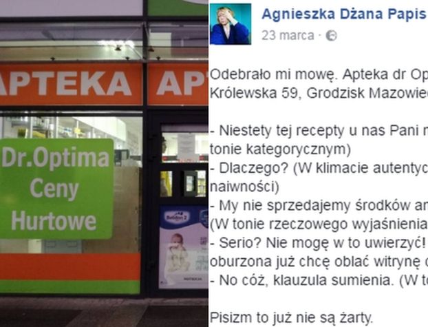 Apteka w Grodzisku Mazowieckim nie sprzedała środków antykoncepcyjnych przez... KLAUZULĘ SUMIENIA