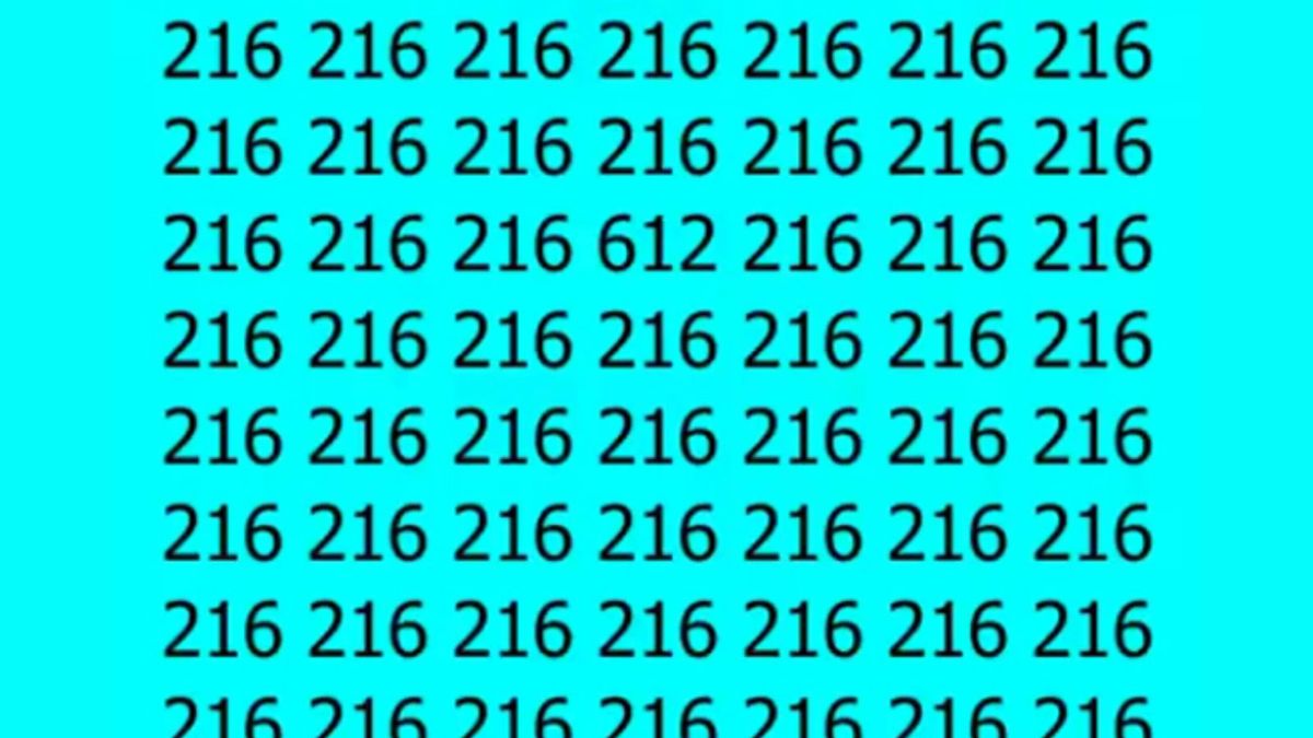 Znajdź liczbę 612. Jeśli uda się w 10 sekund, możesz być dumny
