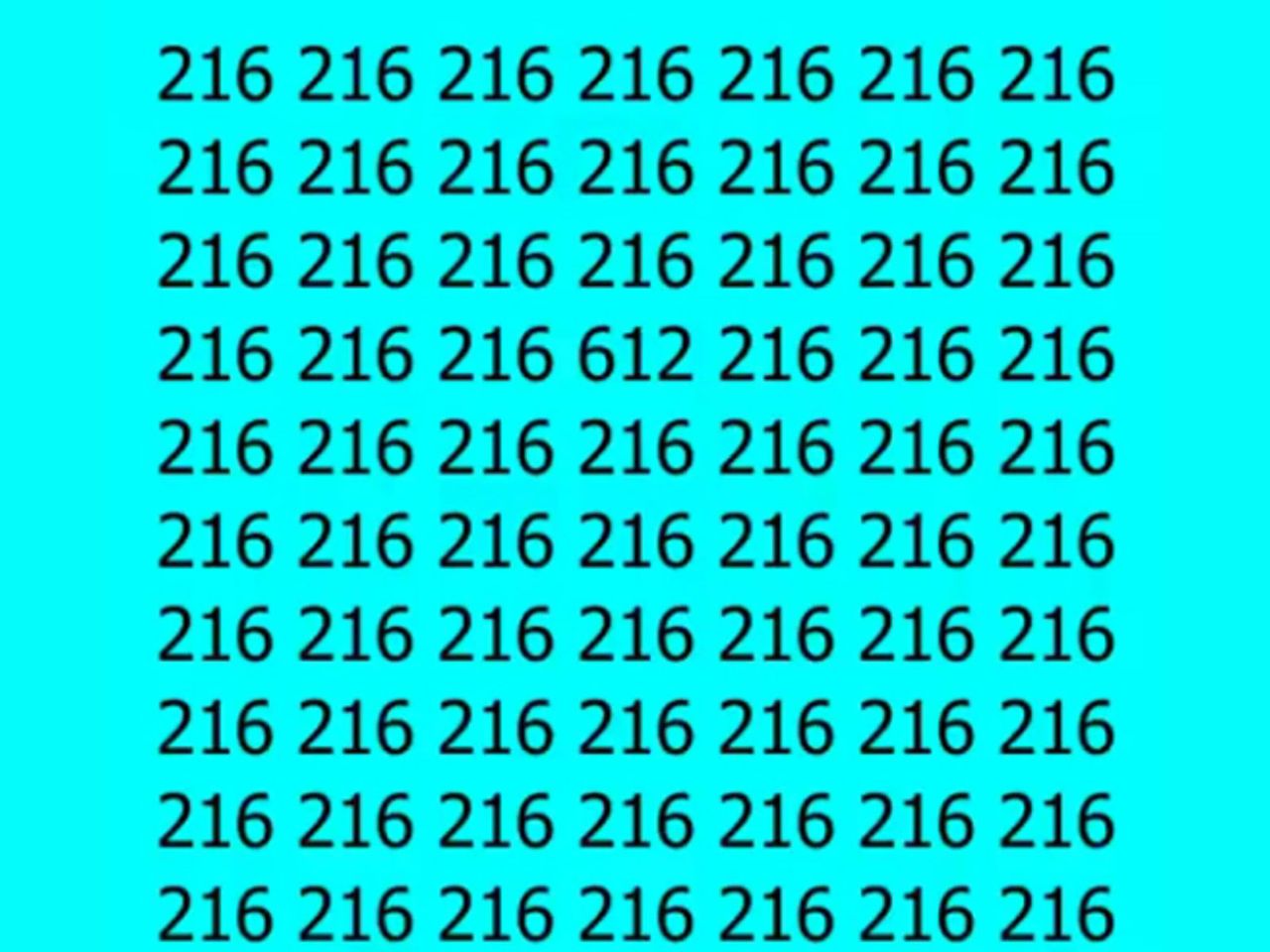 Znajdź liczbę 612. Jeśli uda się w 10 sekund, możesz być dumny