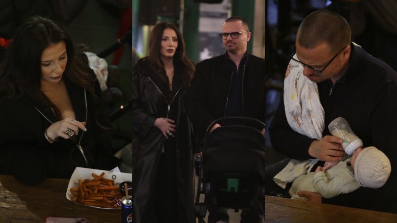 Marcin Hakiel z rodziną na mieście