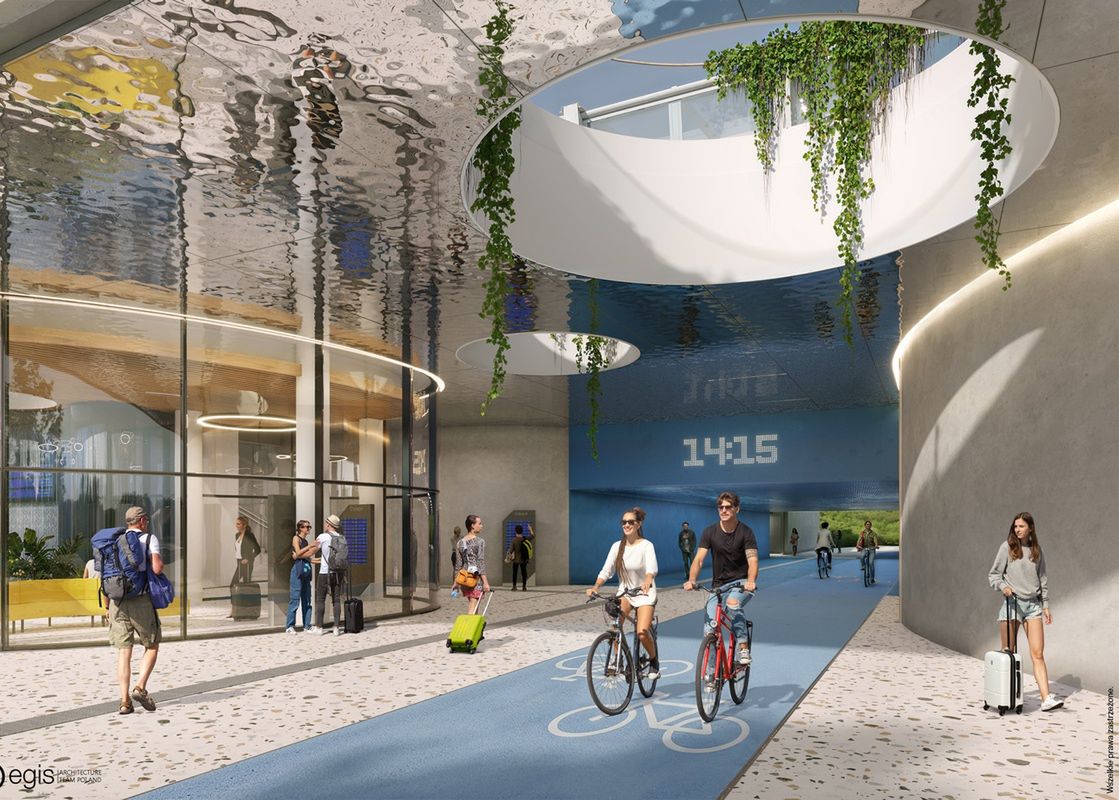 Wizualizacja stacji Brzeziny na trasie KDP