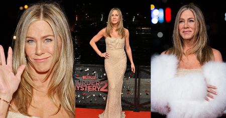 Jennifer Aniston w futrzanych rękawkach zachwyca na paryskich salonach (FOTO)