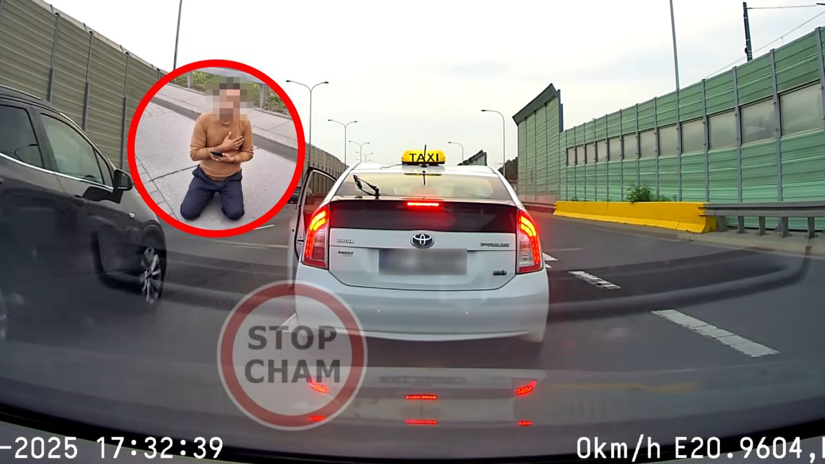 Kierowca taksówki nagrany.