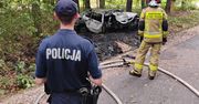 Tragiczny wypadek. W aucie znaleziono zwęglone zwłoki