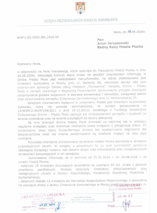 Odpowiedź na interpelację 