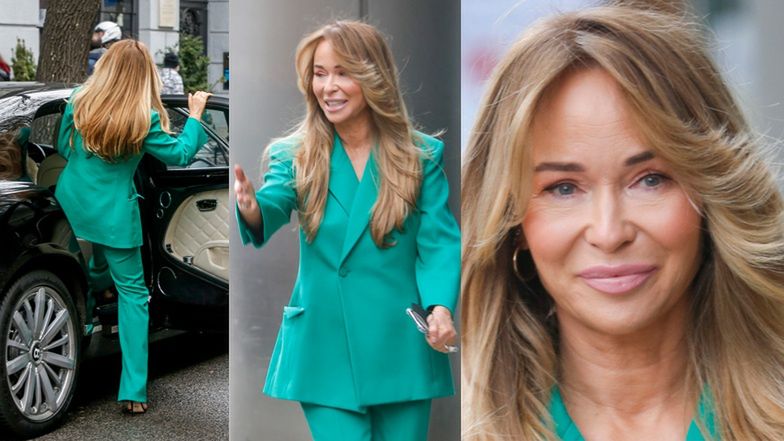 Joanna Przetakiewicz odjeżdża limuzyną spod studia "Dzień Dobry TVN"