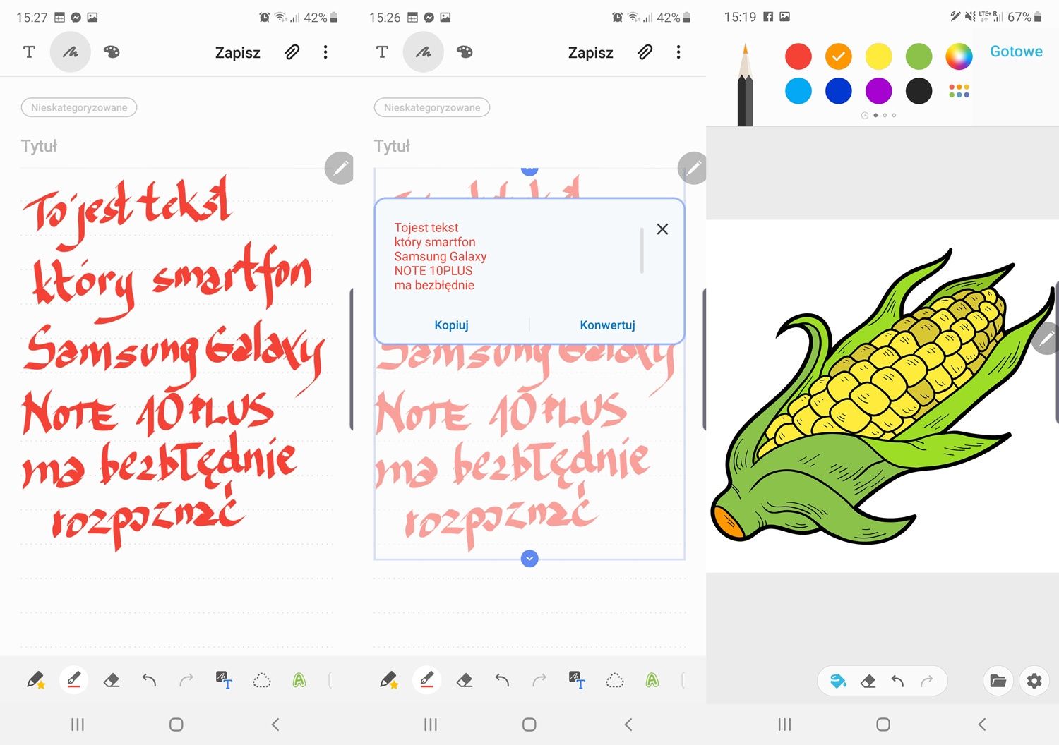 Samsung Galaxy Note 10+ rysik OCR