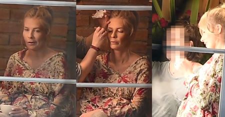 Ciężarna Pazura relaksuje się u makijażystki (WIDEO)