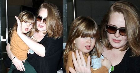 Adele z synkiem na lotnisku! (ZDJĘCIA)