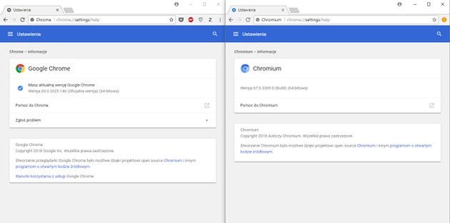Chrome Chromium okna