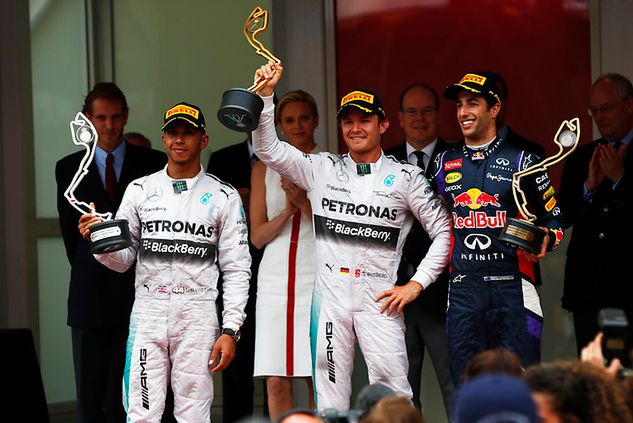 Na podium GP Monako stanęli Nico Rosberg, Lewis Hamilton i Daniel Ricciardo