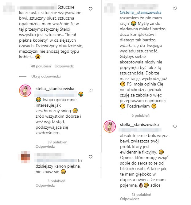Stella z "Love Island" kłóci się z internautą na Instagramie