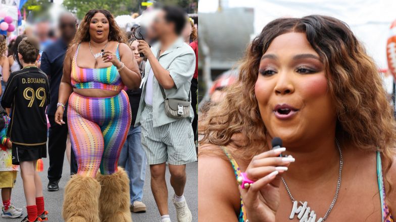 Lizzo w FUTRZANYCH butach maszeruje w Paradzie Równości przez Los Angeles. Wygoda to podstawa? (ZDJĘCIA)