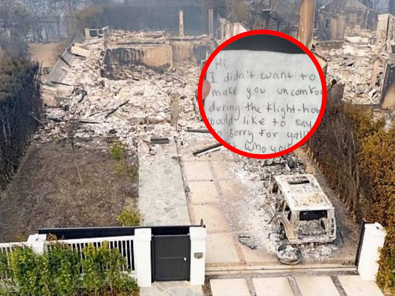 Ich dom doszczętnie spłonął. Nagle dostała list