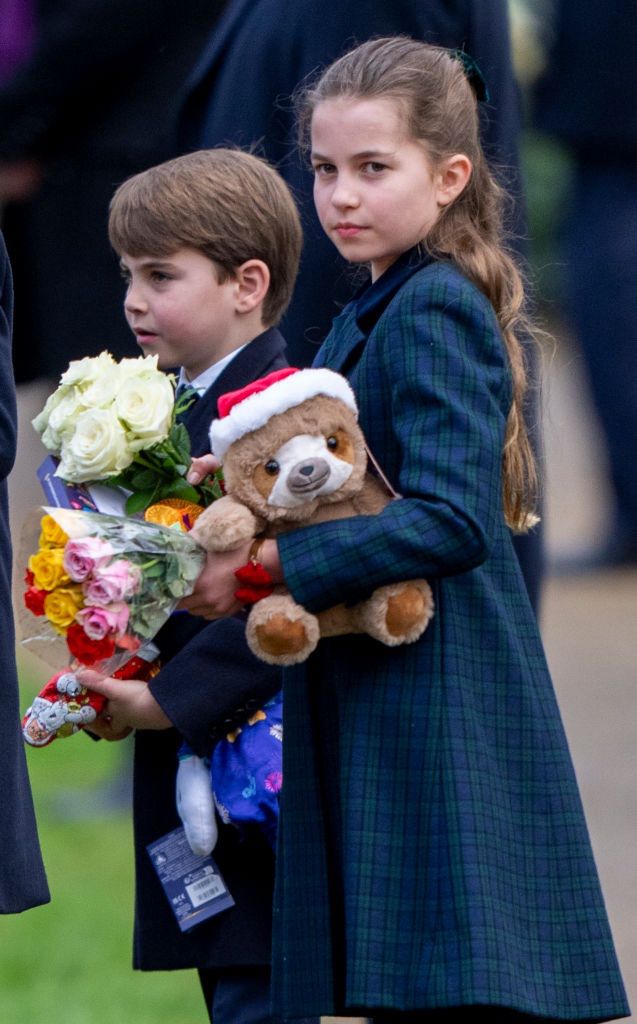 The British Royal Family Attend The Christmas Morning ServiceSANDRINGHAM, NORFOLK - DECEMBER 25: Princess Charlotte of Wales and Prince Louis of Wales attend the Christmas Morning Service at St Mary Magdalene Church on December 25, 2024 in Sandringham, Norfolk. (Photo by Mark Cuthbert/UK Press via Getty Images)Mark Cuthbert