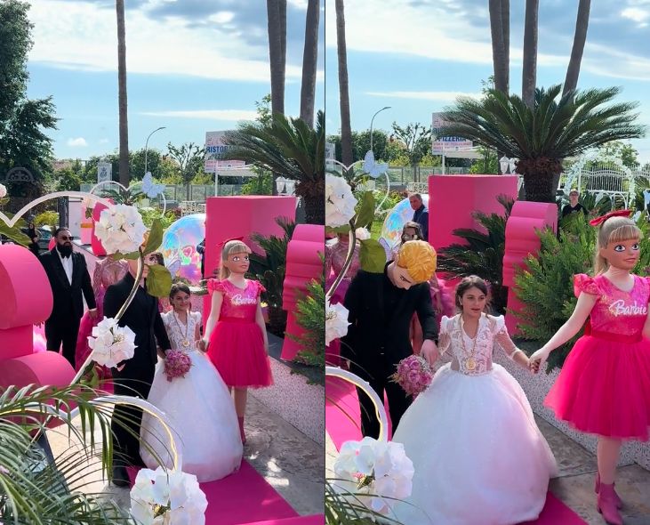 Zorganizowali córce pierwszą komunię w stylu Barbie. Internauci są w szoku