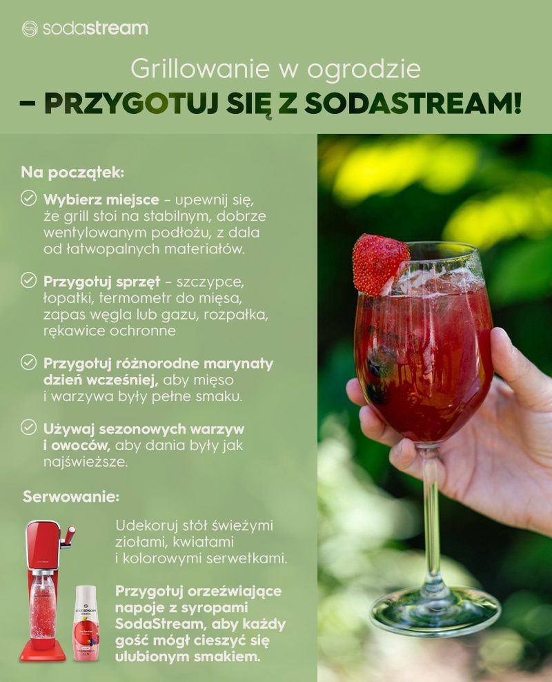 Grillowanie w ogrodzie – przygotuj się z SodaStream! - infografika 