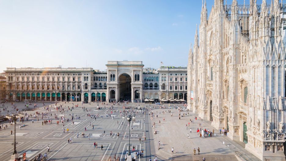 Piazza Duomo w Mediolanie. Tutaj będzie "czerwona strefa"