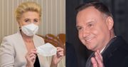 Zaradna Agata Duda uczy, jak samodzielnie zrobić maseczkę. Internauci: "Maseczka na pani ustach tak bardzo wymowna"