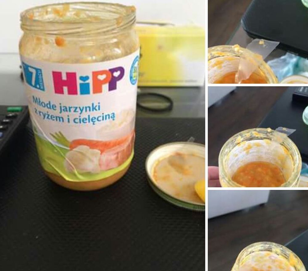 Jedna z mam znalazła w daniu Hipp kawałek plastiku