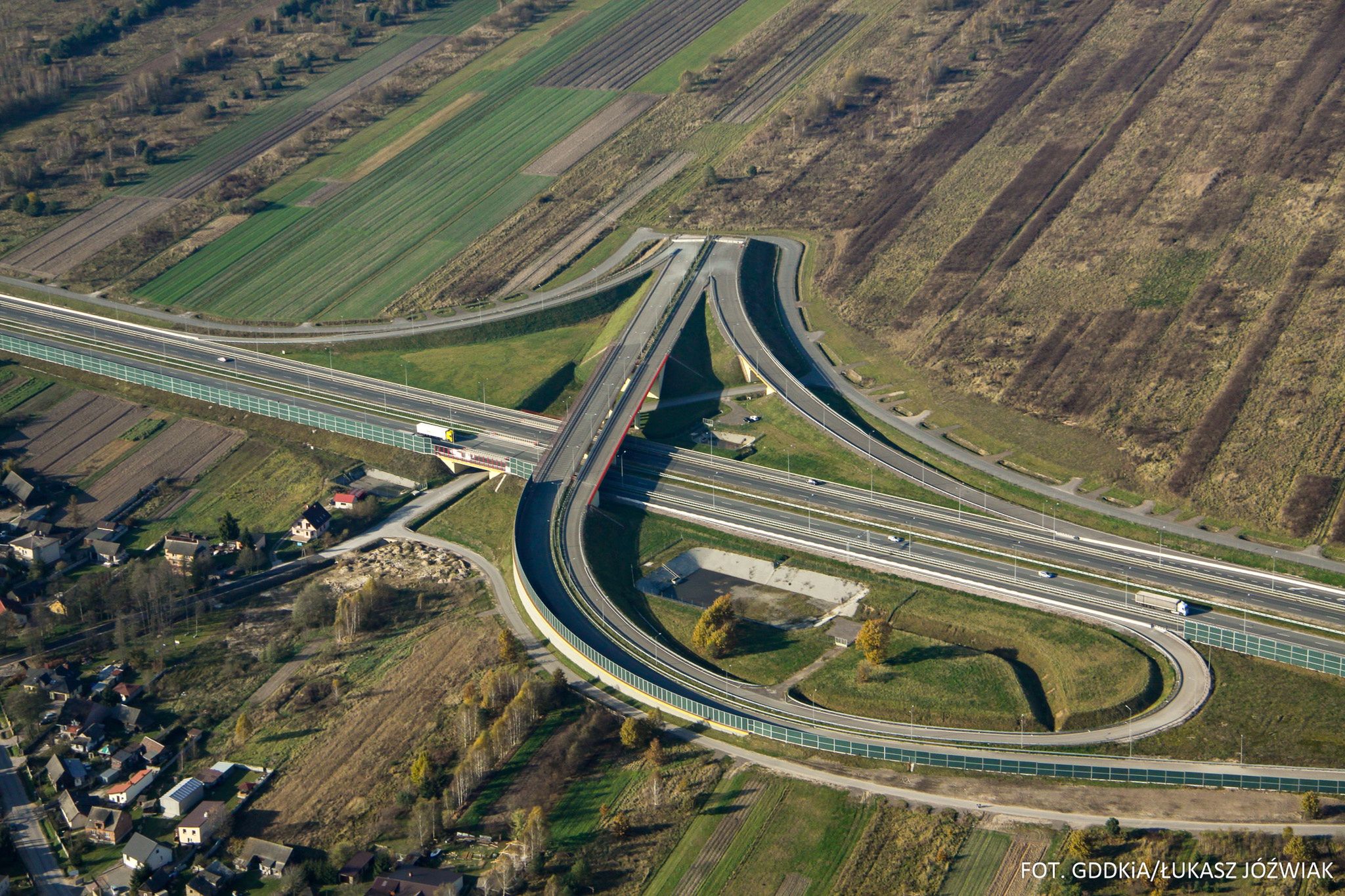 Węzeł Kielce Zachód na S7, do którego podłączona zostanie droga S74